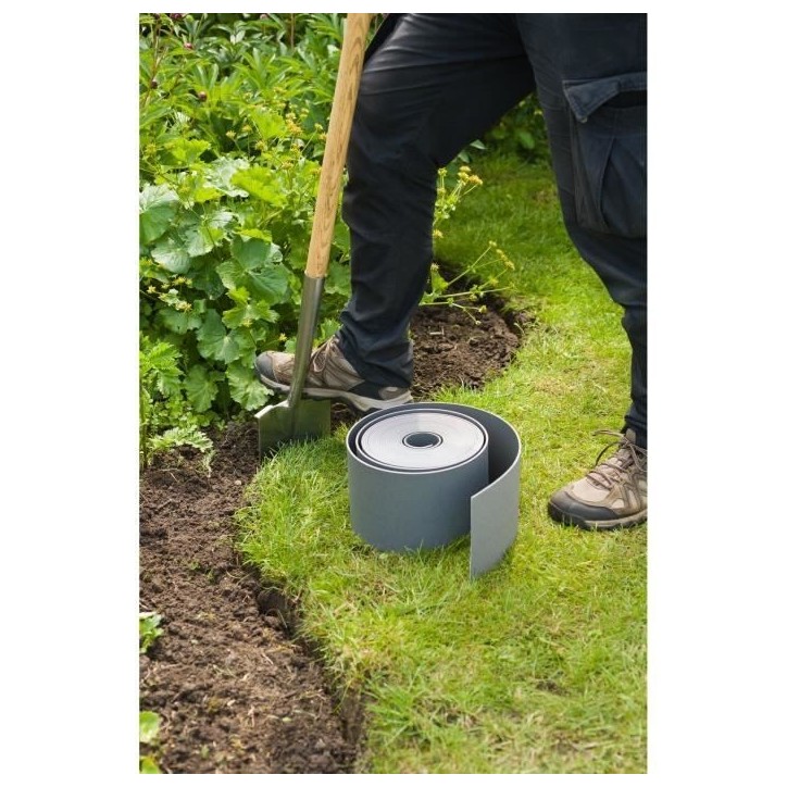 Bordure de jardin en polypropylene NATURE - Epaisseur 3 mm - H 15 cm x 10 m - Gris Bordure de jardin en polypropylene NATURE - Epaisseur 3 mm - H 15 cm x 10 m - Gris