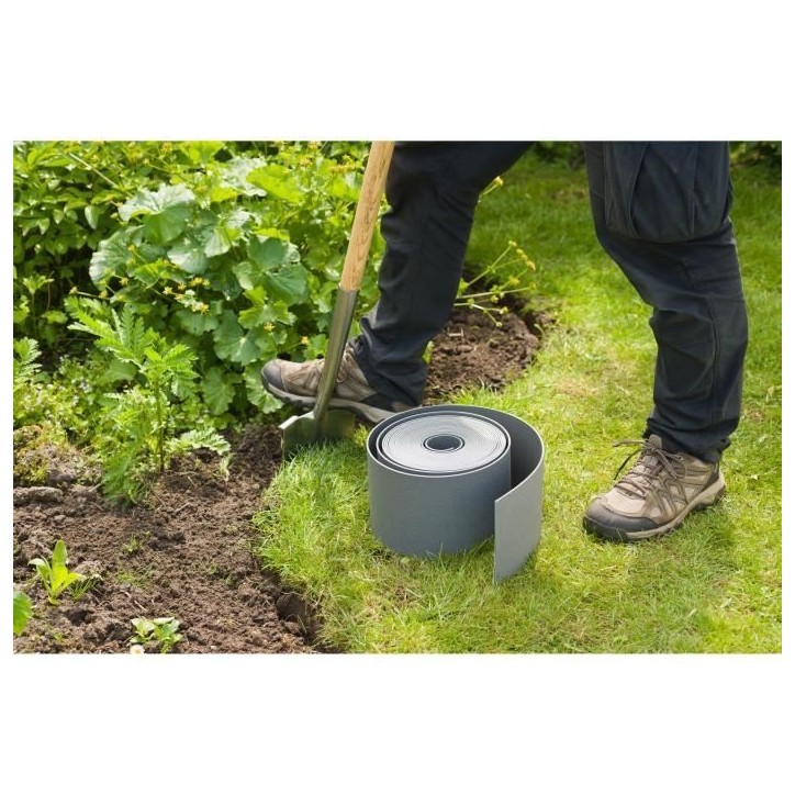 Bordure de jardin en polypropylene NATURE - Epaisseur 3 mm - H 15 cm x 10 m - Gris Bordure de jardin en polypropylene NATURE - Epaisseur 3 mm - H 15 cm x 10 m - Gris