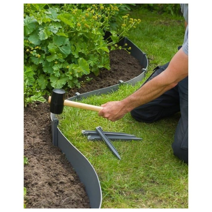 Ancres pour bordure de jardin en polypropylene - NATURE - H 26,7 x 1,9 x 1,8 cm - Gris Ancres pour bordure de jardin en polypropylene - NATURE - H 26,7 x 1,9 x 1,8 cm - Gris