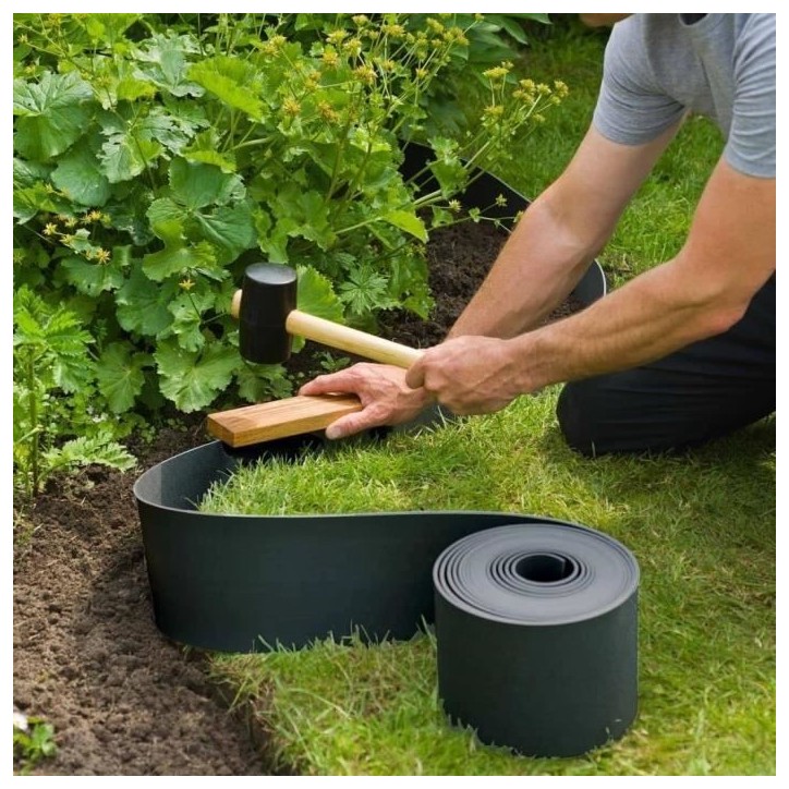 Bordure de jardin en polypropylene recyclé - NATURE - Epaisseur 3 mm - H 15 cm x 10 m - Noir Bordure de jardin en polypropylene recyclé - NATURE - Epaisseur 3 mm - H 15 cm x 10 m - Noir
