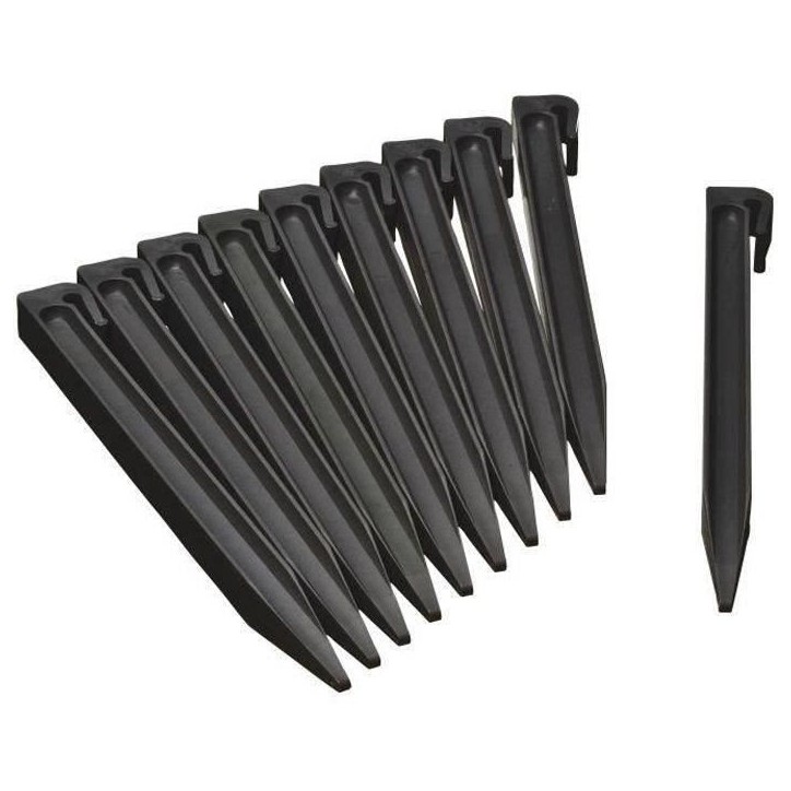 Ancres pour bordure de jardin en polyéthylene recyclé - NATURE - H26,7 x 1,9 x 1,8 cm - Noir Ancres pour bordure de jardin en polyéthylene recyclé - NATURE - H26,7 x 1,9 x 1,8 cm - Noir