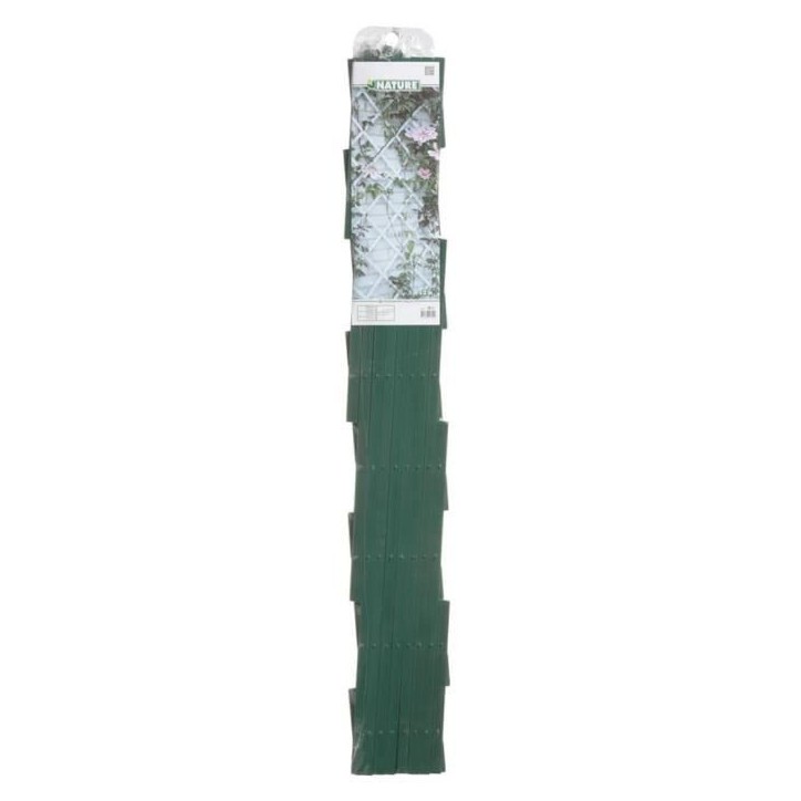 Treillis extensible plastique vert - NATURE - 100x200cm - Profil 23x7 mm - Set de fixation Treillis extensible plastique vert - NATURE - 100x200cm - Profil 23x7 mm - Set de fixation