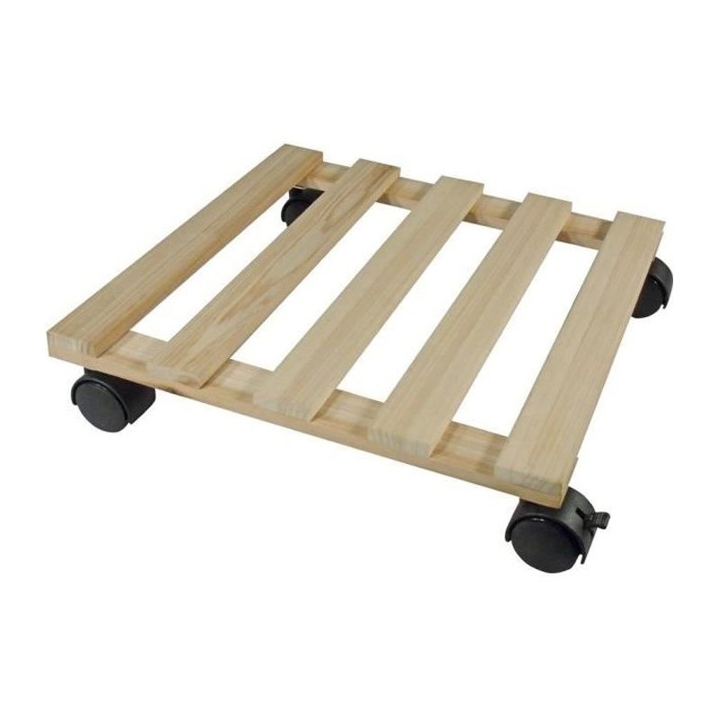 NATURE Tablette a roulettes pour plantes - Sapin - H7,4 x 35 x 35 cm NATURE Tablette a roulettes pour plantes - Sapin - H7,4 x 35 x 35 cm