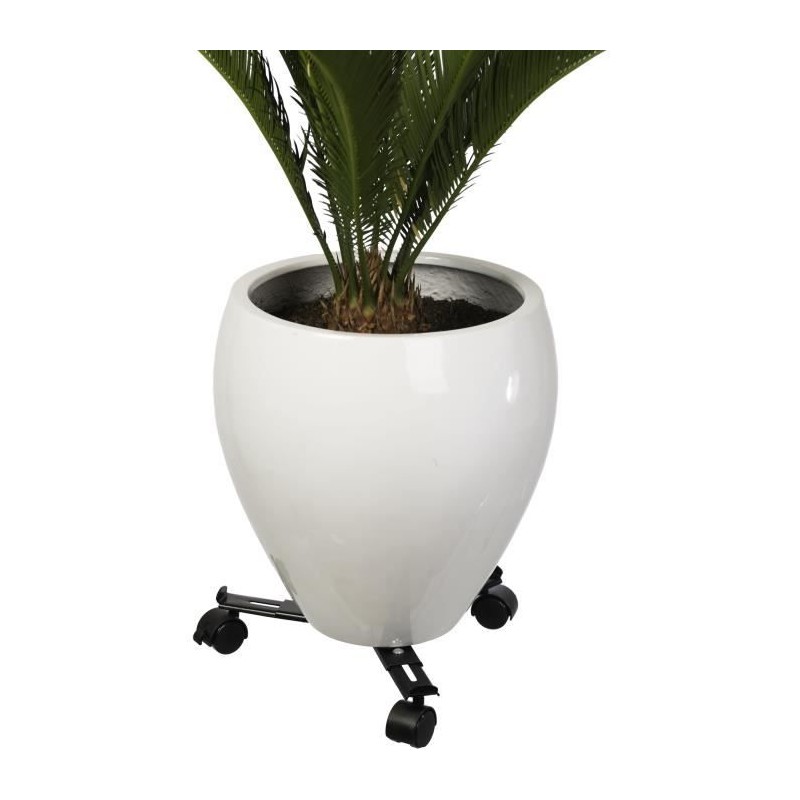Support de pot roulant extensible - NATURE - En métal époxy noir mat Support de pot roulant extensible - NATURE - En métal époxy noir mat