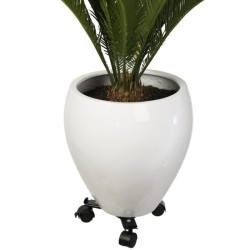 Support de pot roulant extensible - NATURE - En métal époxy noir mat