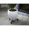 Support de pot roulant extensible - NATURE - En métal époxy noir mat