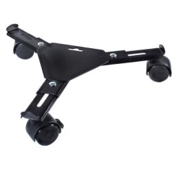 Support de pot roulant extensible - NATURE - En métal époxy noir mat