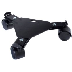 Support de pot roulant extensible - NATURE - En métal époxy noir mat