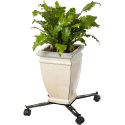 Support de pot roulant extensible - NATURE - En métal époxy noir mat