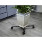 Support de pot roulant extensible - NATURE - En métal époxy noir mat - 4 branches - Charge maxi 100 kg