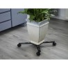 Support de pot roulant extensible - NATURE - En métal époxy noir mat