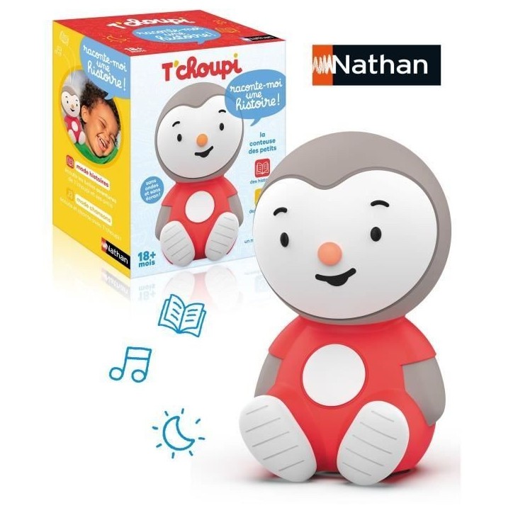 Livre interactif - NATHAN - T'CHOUPI – RACONTE-MOI UNE HISTOIRE - Conteuse avec histoires et chansons - Pour enfants des 18 mo