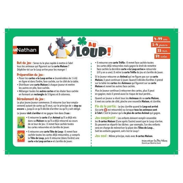 Nathan - Au Loup - Jeu de Cartes Nathan - Au Loup - Jeu de Cartes