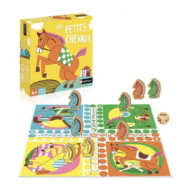 Jeu de société - NATHAN - Jeu des petits chevaux - Grand classique, Jeu de société - NATHAN - Jeu des petits chevaux - Grand classique,