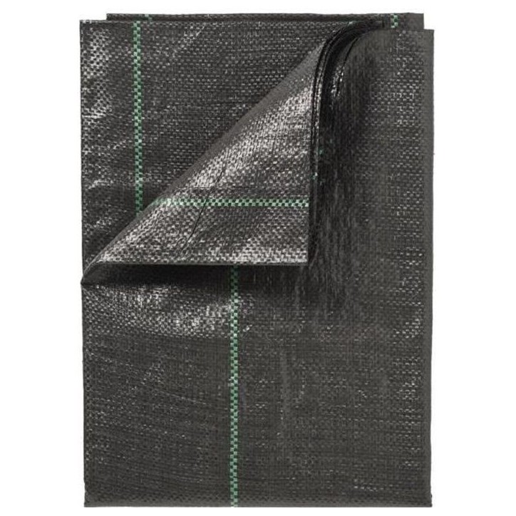 Toile de paillage paysages noire 1 x 25 m, traité anti UV, 100 g/m² - Bâche de sol anti mauvaises herbes
