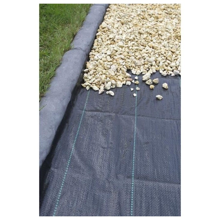 Toile de paillage paysages noire 1 x 25 m, traité anti UV, 100 g/m² - Bâche de sol anti mauvaises herbes