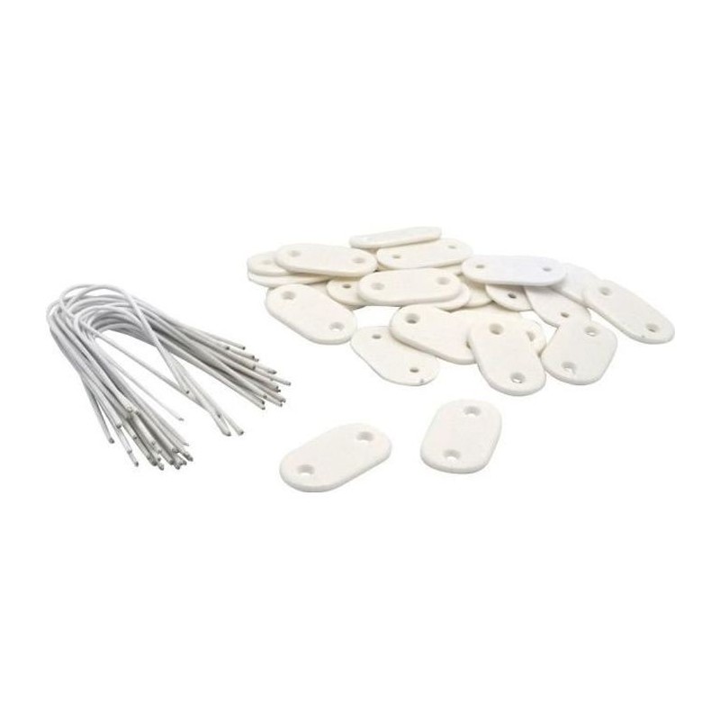 Set de 26 fixations pour mailles - NATURE - Blanc - Attache + brin 14 Set de 26 fixations pour mailles - NATURE - Blanc - Attache + brin 14