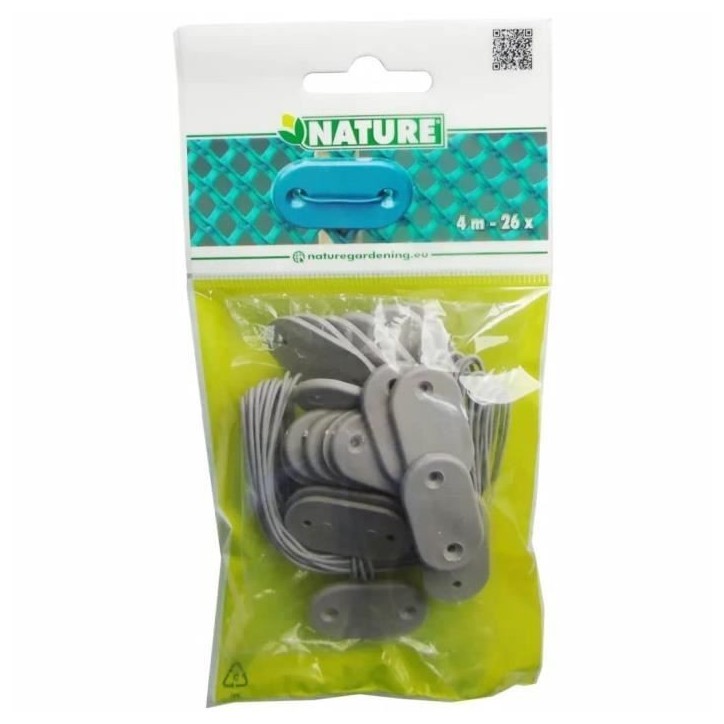 Kit de fixation pour clôture de jardin - NATURE - 27 pcs - Gris