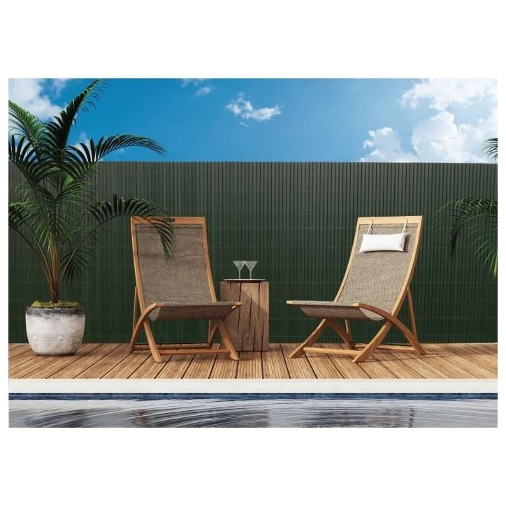 Canisse PVC double face - NATURE - 1 x 3 m - 1600 g/m² - Occultant 4/5 - Anti-UV - Vert Canisse PVC double face - NATURE - 1 x 3 m - 1600 g/m² - Occultant 4/5 - Anti-UV - Vert