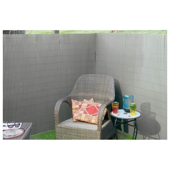 Canisse PVC double face - NATURE - 1 x 3 m - 1600 g/m² - Occultant 4/5 - Anti-UV - Gris clair Canisse PVC double face - NATURE - 1 x 3 m - 1600 g/m² - Occultant 4/5 - Anti-UV - Gris clair