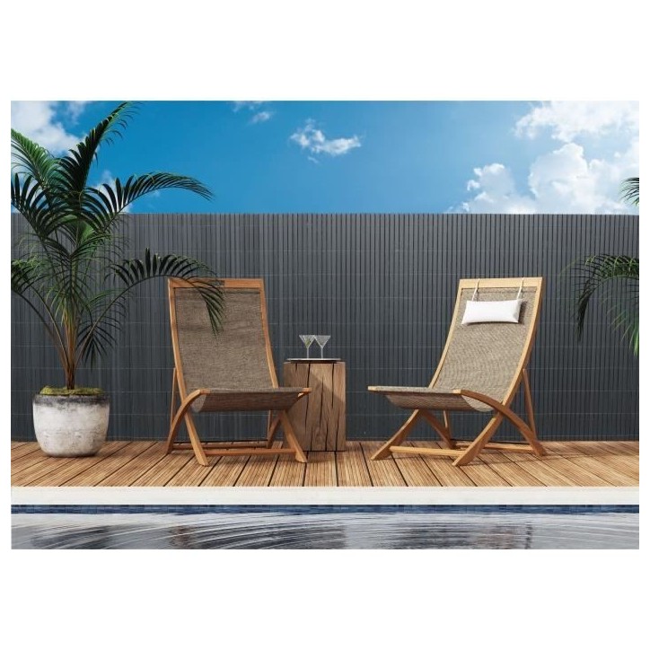 Canisse PVC double face - NATURE - 1 x 3 m - 1600 g/m² - Occultant 4/5 - Anti-UV - Anthracite Canisse PVC double face - NATURE - 1 x 3 m - 1600 g/m² - Occultant 4/5 - Anti-UV - Anthracite