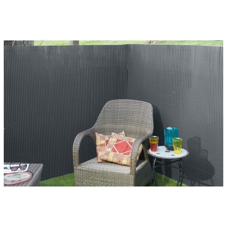 Canisse PVC double face - NATURE - 1 x 3 m - 1600 g/m² - Occultant 4/5 - Anti-UV - Anthracite Canisse PVC double face - NATURE - 1 x 3 m - 1600 g/m² - Occultant 4/5 - Anti-UV - Anthracite