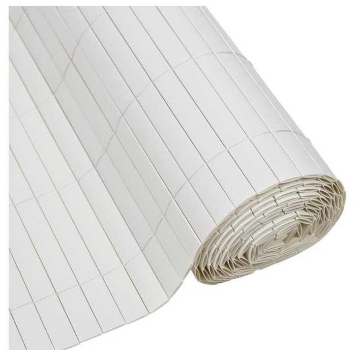 Canisse PVC double face - NATURE - 1 x 3 m - 1600 g/m² - Occultant 4/5 - Anti-UV - Blanc Canisse PVC double face - NATURE - 1 x 3 m - 1600 g/m² - Occultant 4/5 - Anti-UV - Blanc
