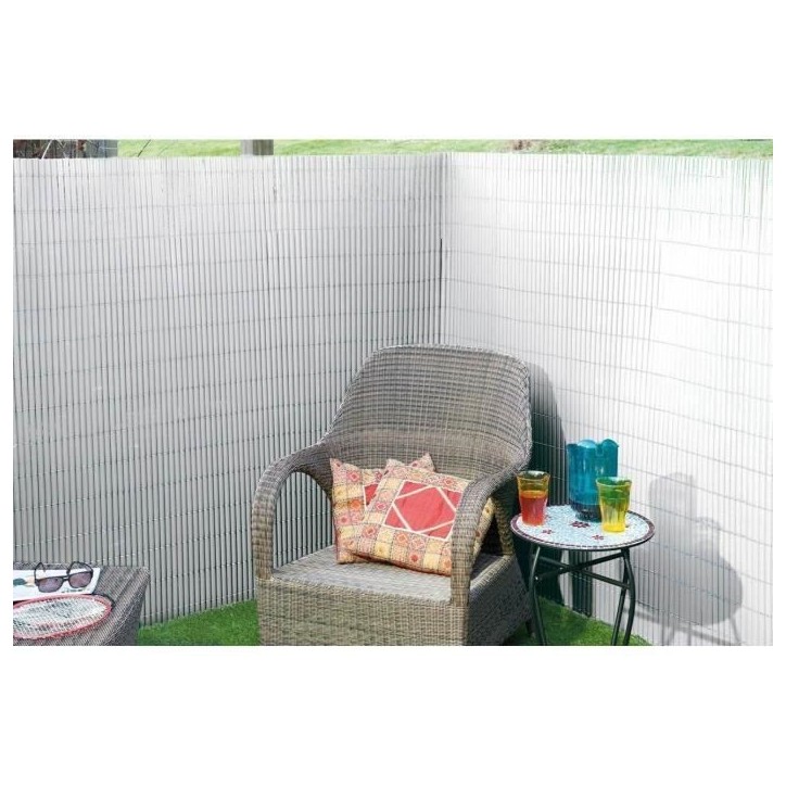 Canisse PVC double face - NATURE - 1 x 3 m - 1600 g/m² - Occultant 4/5 - Anti-UV - Blanc Canisse PVC double face - NATURE - 1 x 3 m - 1600 g/m² - Occultant 4/5 - Anti-UV - Blanc