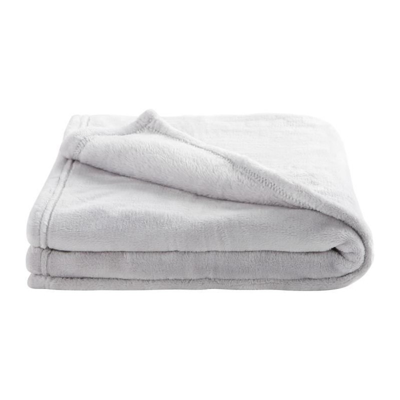 DOMIVA Couverture Microdoux - Microfibre 100% Polyester - Uni - Perle