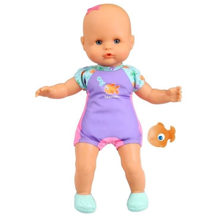 Poupon et son poisson - GPTOYS - NENUCO - Mon premier bain - NFN88 - 35 cm - Des 10 mois