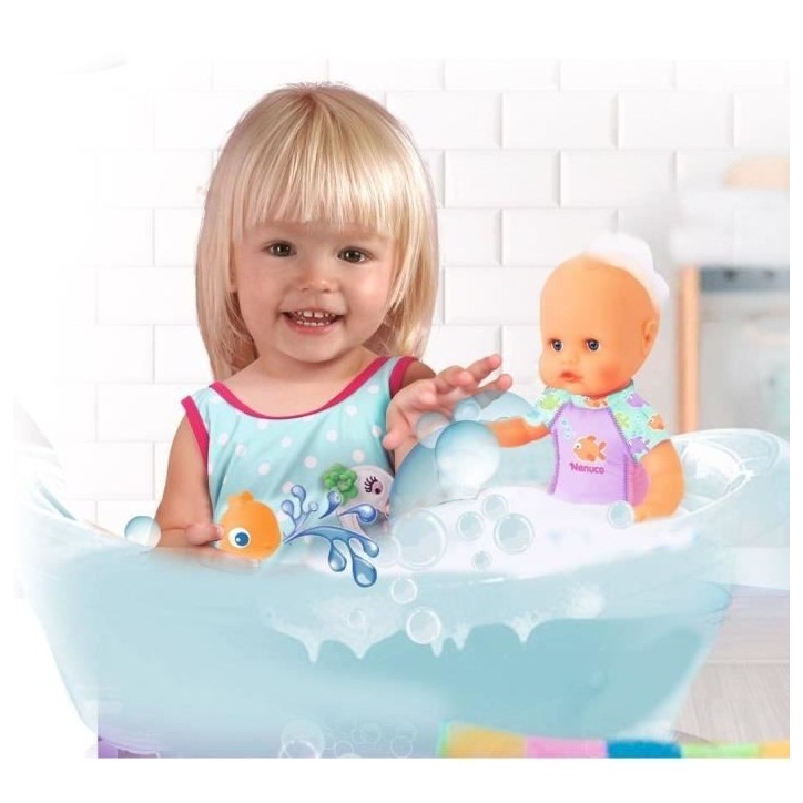 Poupon et son poisson - GPTOYS - NENUCO - Mon premier bain - NFN88 - 35 cm - Des 10 mois