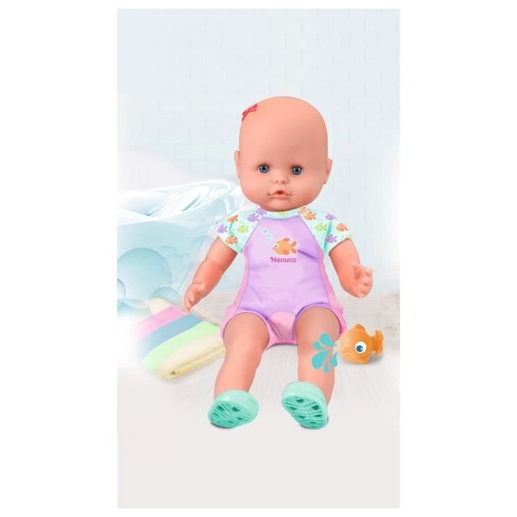 Poupon et son poisson - GPTOYS - NENUCO - Mon premier bain - NFN88 - 35 cm - Des 10 mois