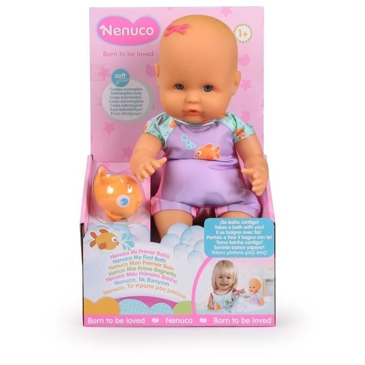 Poupon et son poisson - GPTOYS - NENUCO - Mon premier bain - NFN88 - 35 cm - Des 10 mois