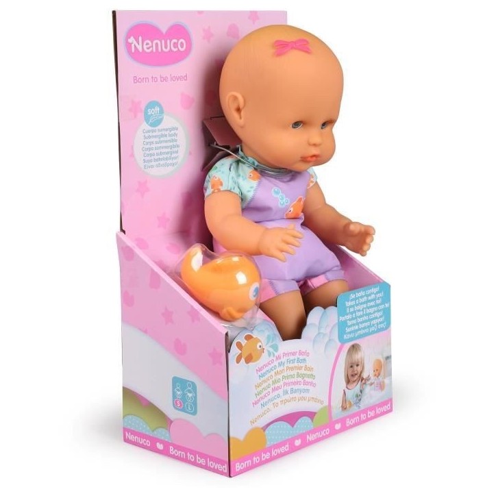 Poupon et son poisson - GPTOYS - NENUCO - Mon premier bain - NFN88 - 35 cm - Des 10 mois