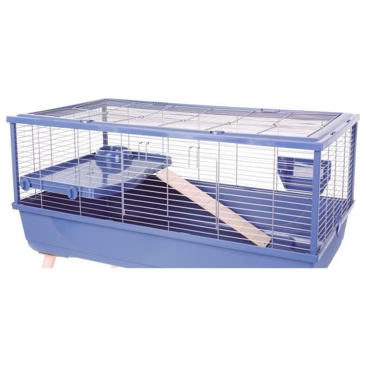 ZOLUX Cage grillagée rongeur surélevée pour cochon d'inde - 99 x 54 x 79 cm - Néolife - Bleu