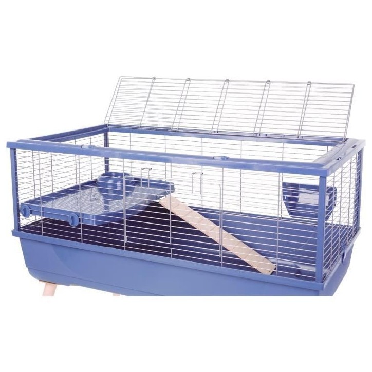 ZOLUX Cage grillagée rongeur surélevée pour cochon d'inde - 99 x 54 x 79 cm - Néolife - Bleu