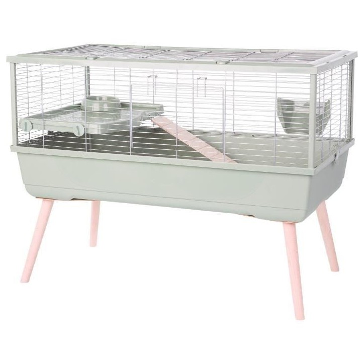 ZOLUX Cage grillagée rongeur surélevée pour cochon d'inde - 99 x 54 x 79 cm - Néolife - Vert