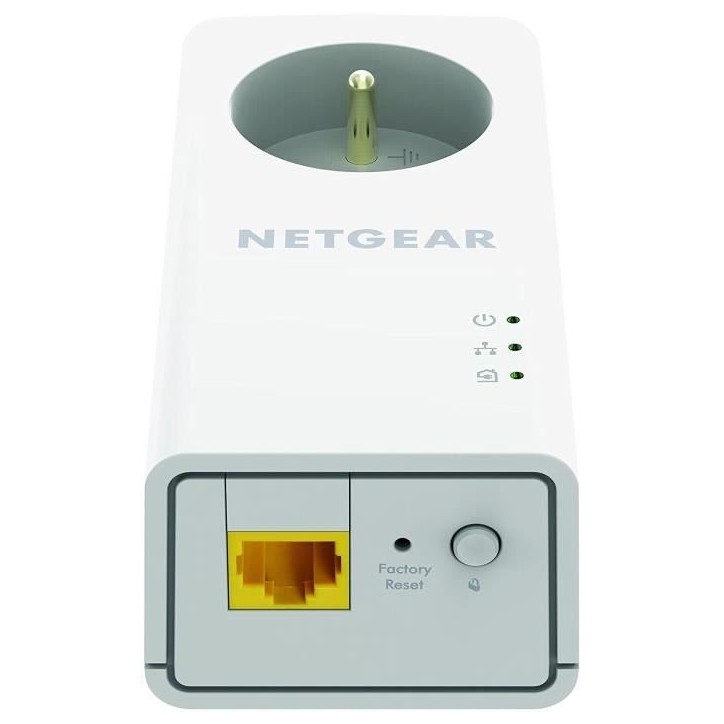 NETGEAR Pack de 2 adaptateurs CPL 2000 Mbit/s- 2 ports 10/100/1000 RJ45 - Avec prise intégrée PLP2000-100FRS