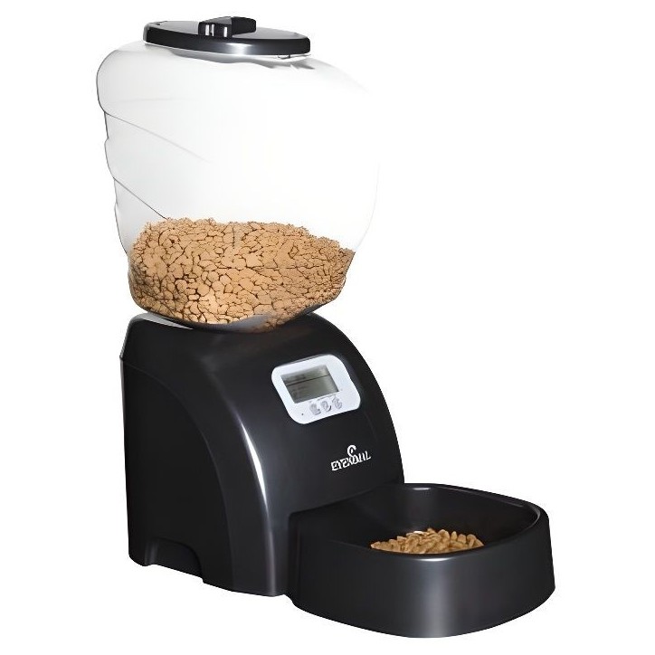 EYENIMAL Distributeur automatique 5 kg de croquettes 45x20x47 cm - Noir - Pour chat et petit chien EYENIMAL Distributeur automatique 5 kg de croquettes 45x20x47 cm - Noir - Pour chat et petit chien