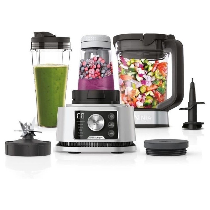 Blender Ninja Blender 3-en-1 Foodi Power Nutri CB350EU - programmes automatiques - Pichet 2,1 L, bols 700 ml et 400 ml - 1200 W