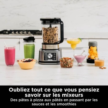 Blender Ninja Blender 3-en-1 Foodi Power Nutri CB350EU - programmes automatiques - Pichet 2,1 L, bols 700 ml et 400 ml - 1200 W