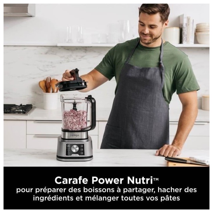 Blender Ninja Blender 3-en-1 Foodi Power Nutri CB350EU - programmes automatiques - Pichet 2,1 L, bols 700 ml et 400 ml - 1200 W