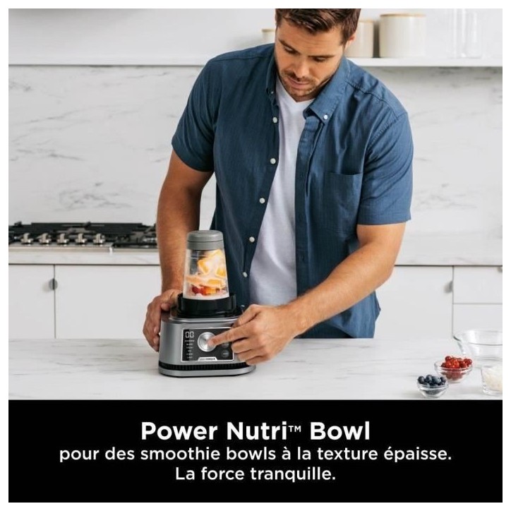 Blender Ninja Blender 3-en-1 Foodi Power Nutri CB350EU - programmes automatiques - Pichet 2,1 L, bols 700 ml et 400 ml - 1200 W