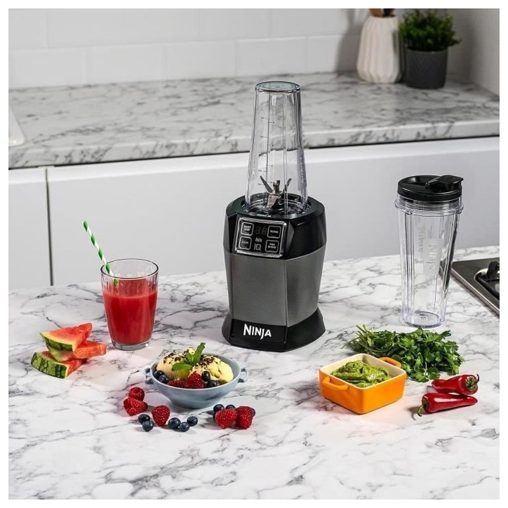 Blender - NINJA - BN495EU - 1000 W - 2 x 700 ml - Gris Noir Blender - NINJA - BN495EU - 1000 W - 2 x 700 ml - Gris Noir