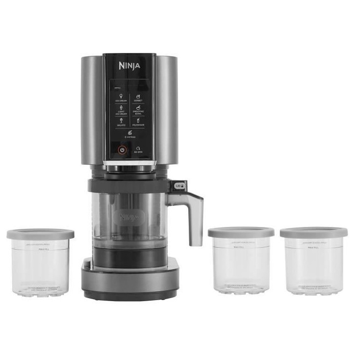 Machine a glaçes NINJA - Creami NC300EU - 6 programmes - Capacité 473ml - Jusqu'a 1,4L de glace - 3 bols inclus Machine a glaçes NINJA - Creami NC300EU - 6 programmes - Capacité 473ml - Jusqu'a 1,4L de glace - 3 bols inclus