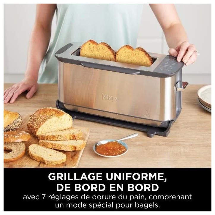 Grille-pain 3-en-1 - NINJA Foodi - ST202EU - 2400 W - 1 fente - 7 fonctions - Inox