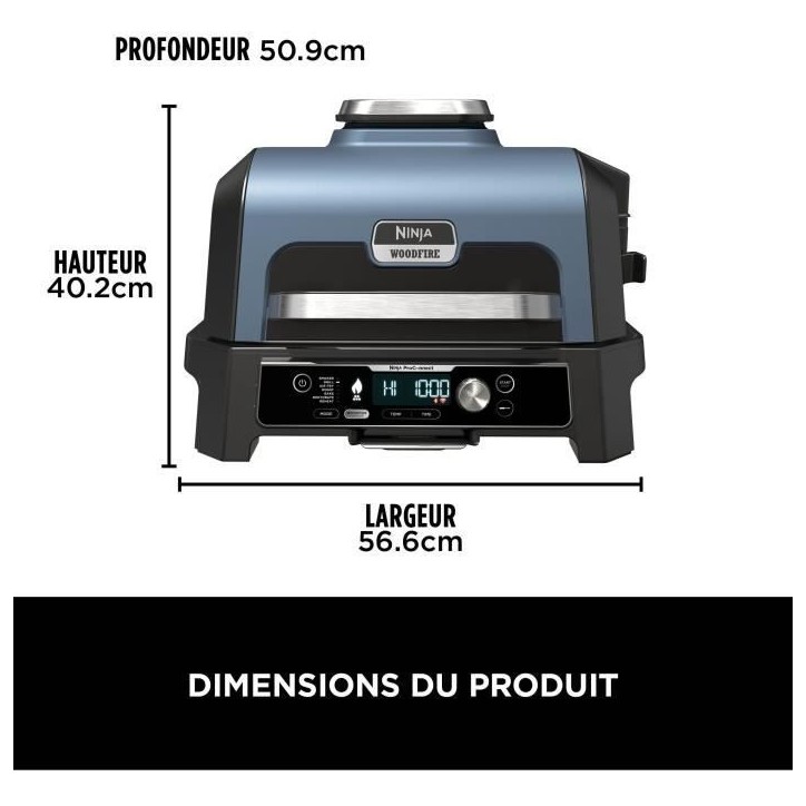Barbecue électrique et fumoir NINJA - Woodfire Pro Connect XL OG901EU - 7 programmes de cuisson - Thermosonde intégrée Barbecue électrique et fumoir NINJA - Woodfire Pro Connect XL OG901EU - 7 programmes de cuisson - Thermosonde intégrée