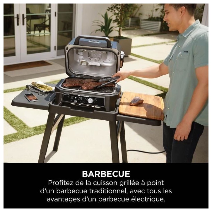 Barbecue électrique et fumoir NINJA - Woodfire Pro Connect XL OG901EU - 7 programmes de cuisson - Thermosonde intégrée Barbecue électrique et fumoir NINJA - Woodfire Pro Connect XL OG901EU - 7 programmes de cuisson - Thermosonde intégrée
