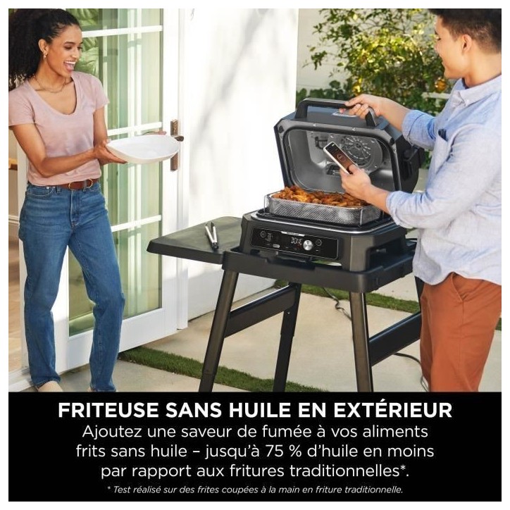 Barbecue électrique et fumoir NINJA - Woodfire Pro Connect XL OG901EU - 7 programmes de cuisson - Thermosonde intégrée Barbecue électrique et fumoir NINJA - Woodfire Pro Connect XL OG901EU - 7 programmes de cuisson - Thermosonde intégrée