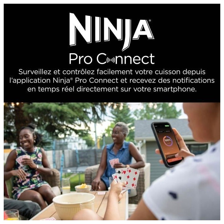 Barbecue électrique et fumoir NINJA - Woodfire Pro Connect XL OG901EU - 7 programmes de cuisson - Thermosonde intégrée Barbecue électrique et fumoir NINJA - Woodfire Pro Connect XL OG901EU - 7 programmes de cuisson - Thermosonde intégrée